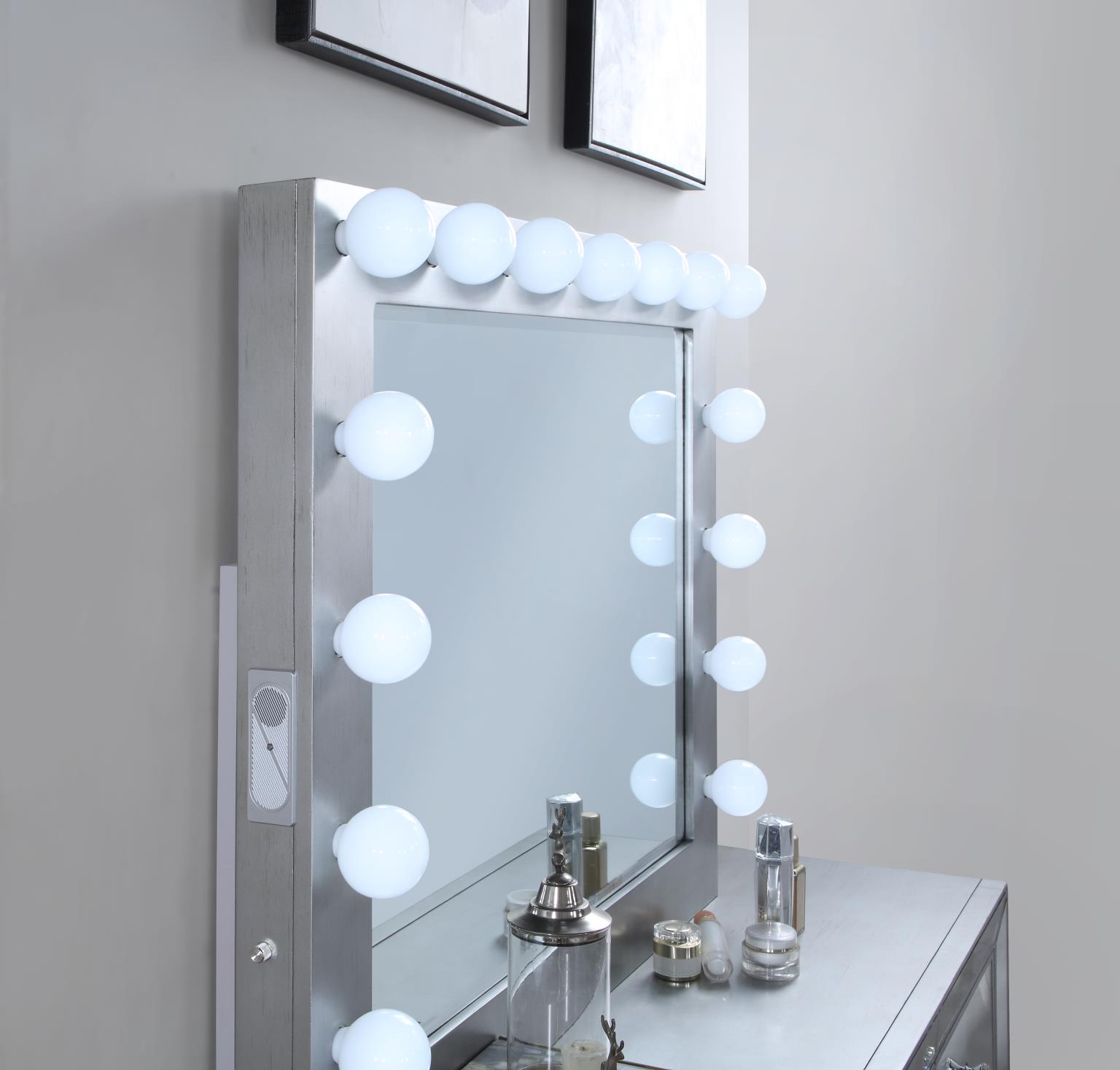 PLATINUM SILVER LED DRESSER view 3