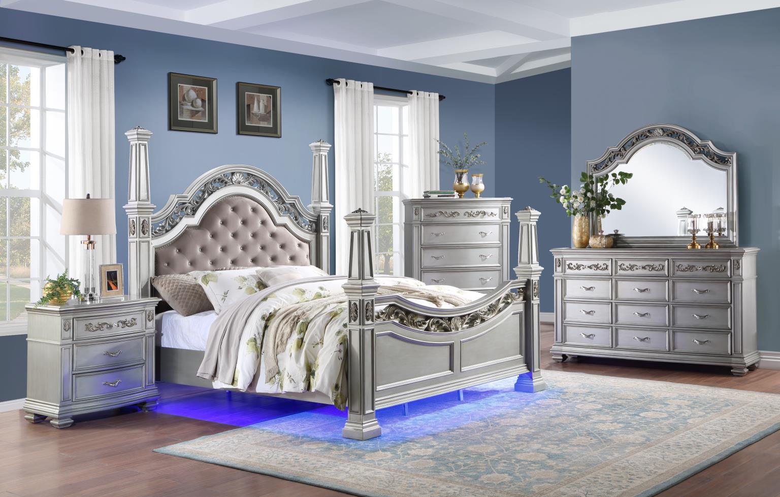 QUEEN BED - DRESSER - MIRROR
