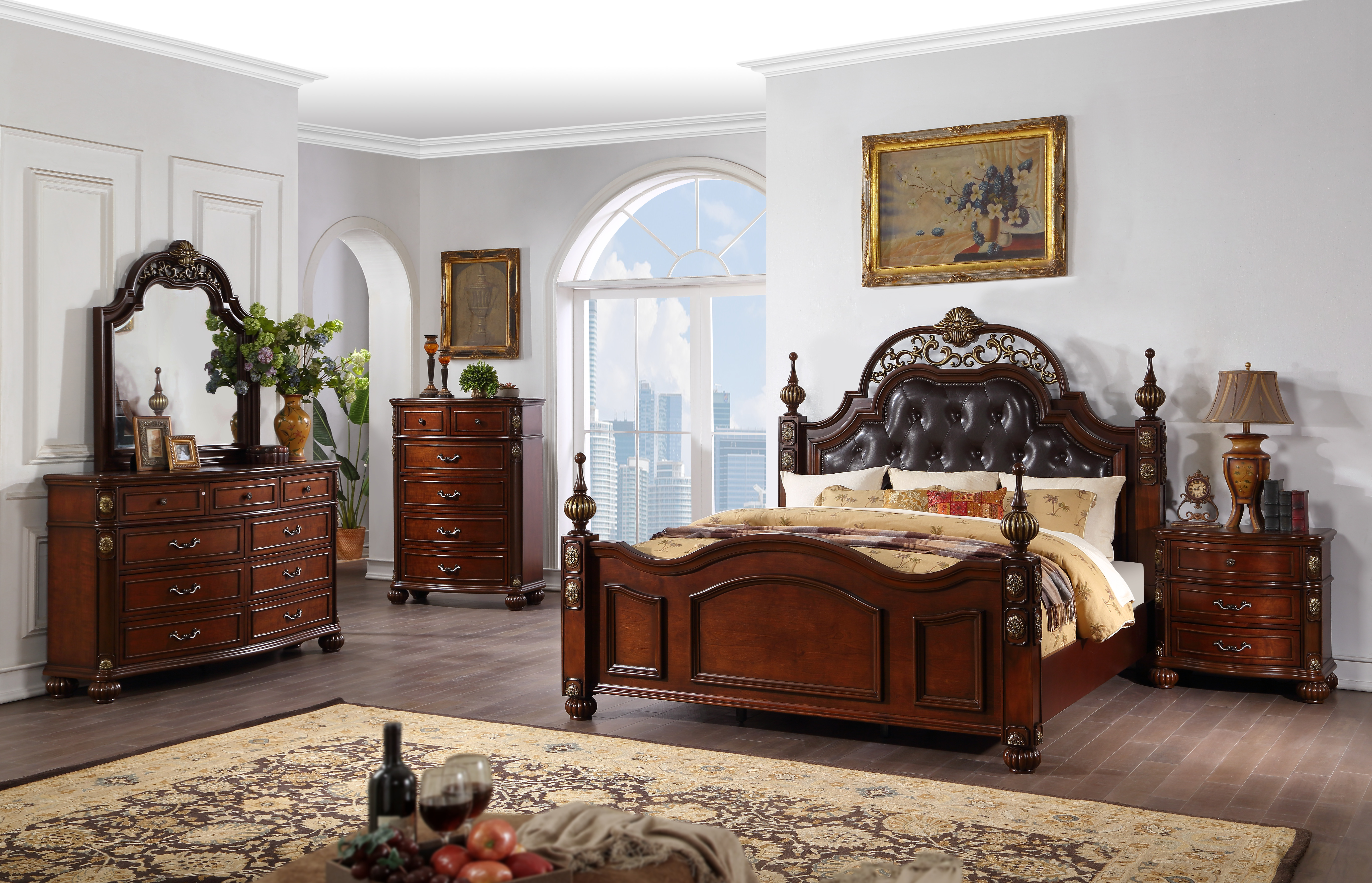 KING BED-DRESSER-MIRROR view 3