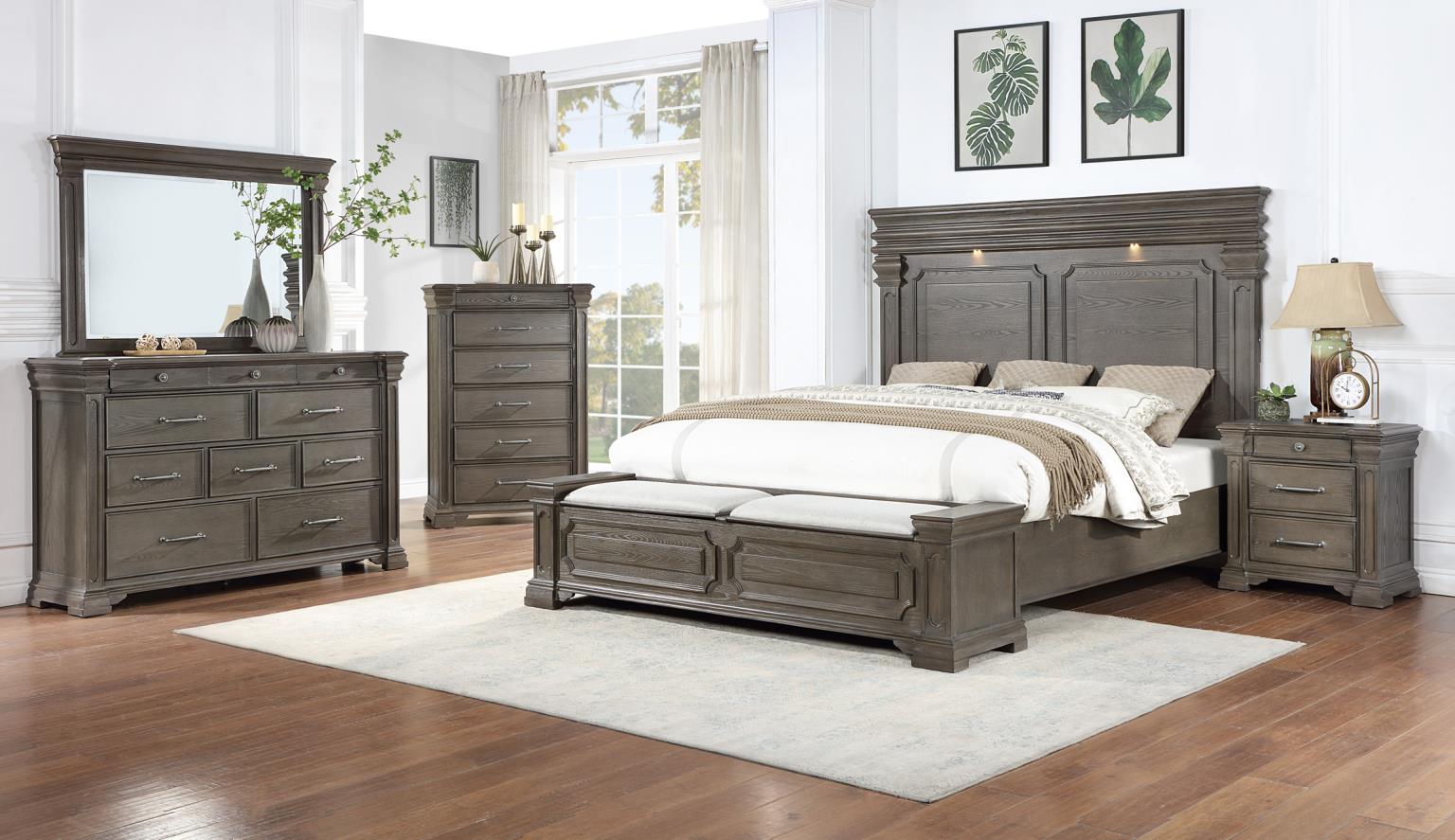 DARK GRAY QUEEN BED
