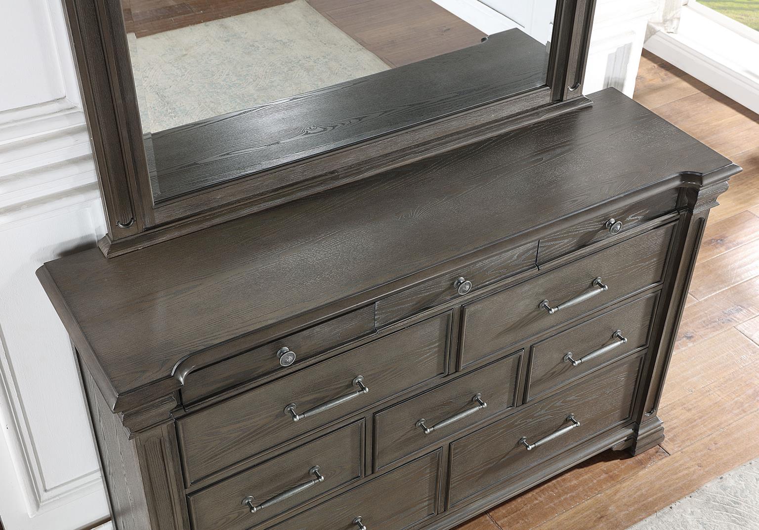 QUEEN BED-DRESSER-MIRROR view 4