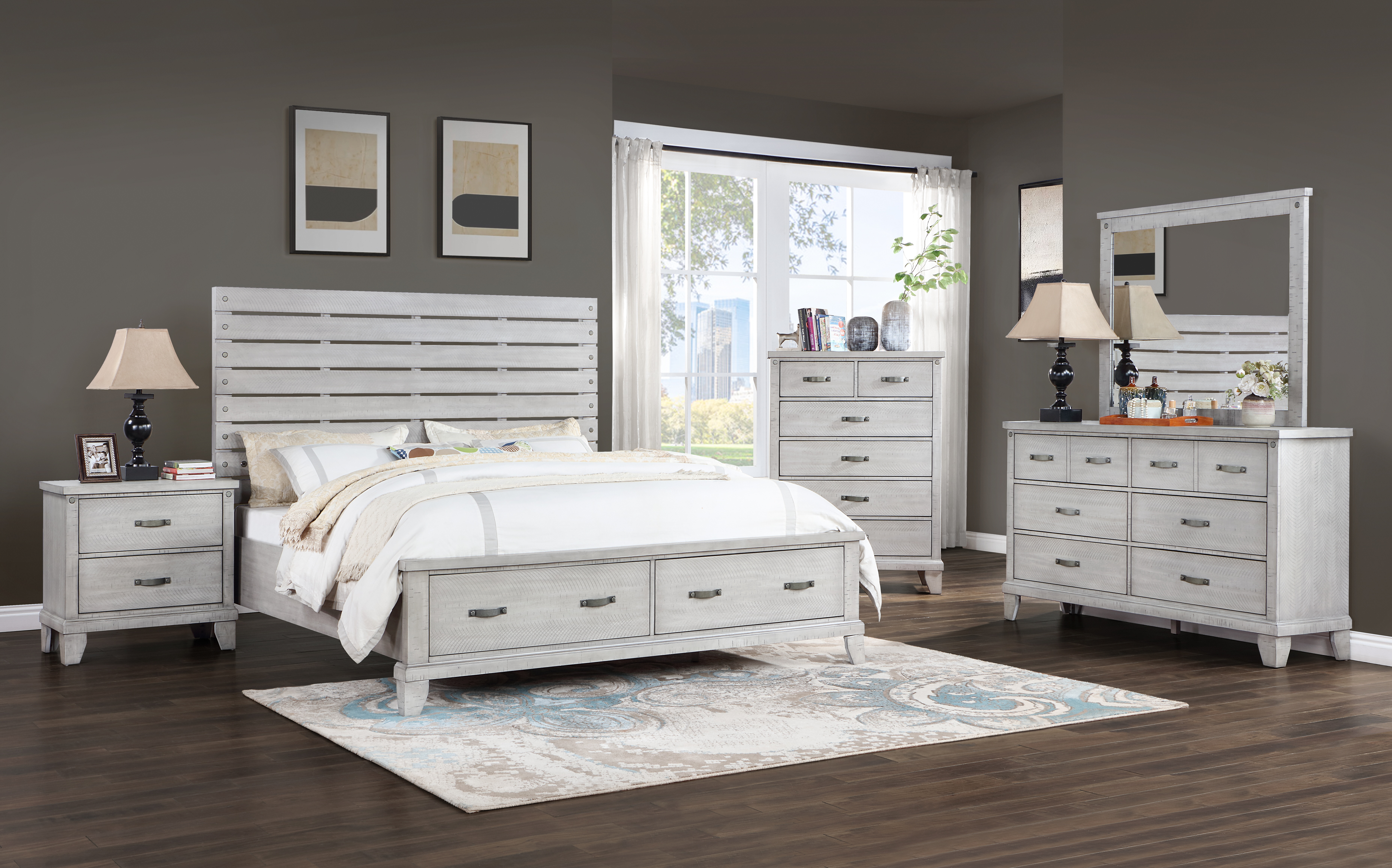 RUSTIC GRAY KING BED view 6