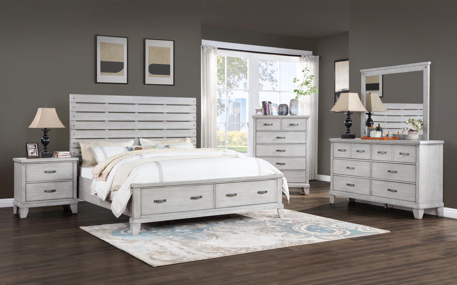 RUSTIC GRAY KING BED