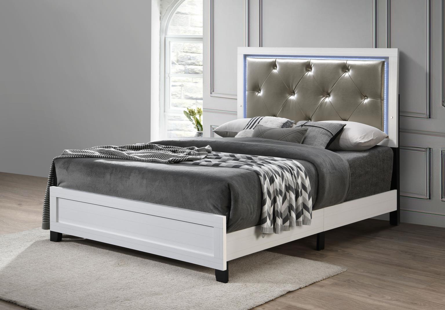 WHITE LED TWIN BED view 5