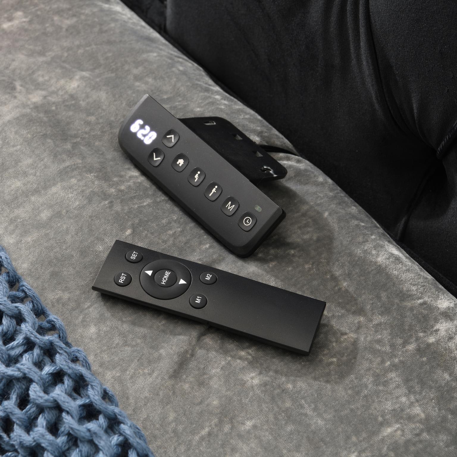 BLACK VELVET KING BED W/FIREPLACE, TV MOUNT & BLUETOOTH SPEAKER & USB view 6