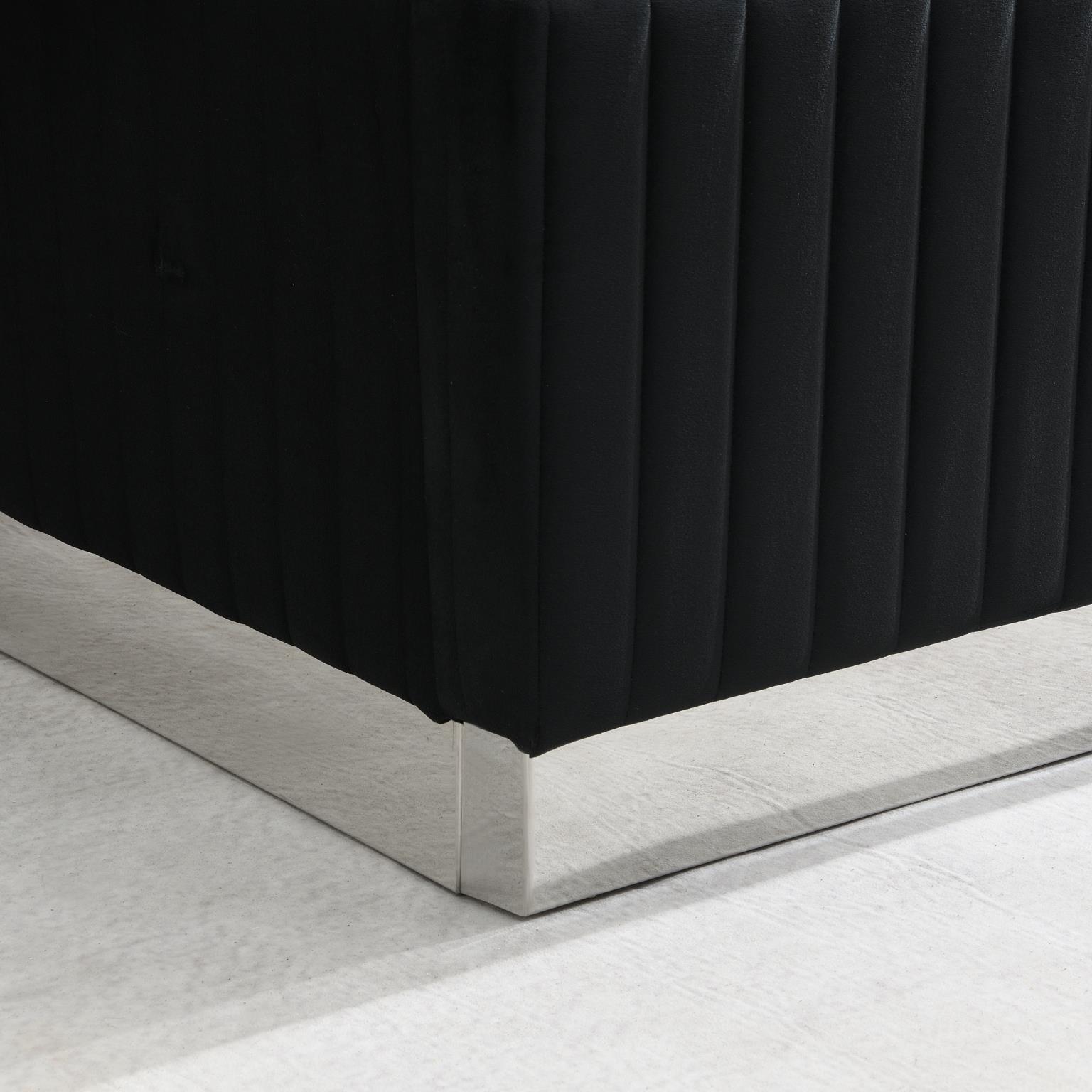 BLACK VELVET QUEEN BED W/FIREPLACE & BLUETOOTH SPEAKER & USB view 5