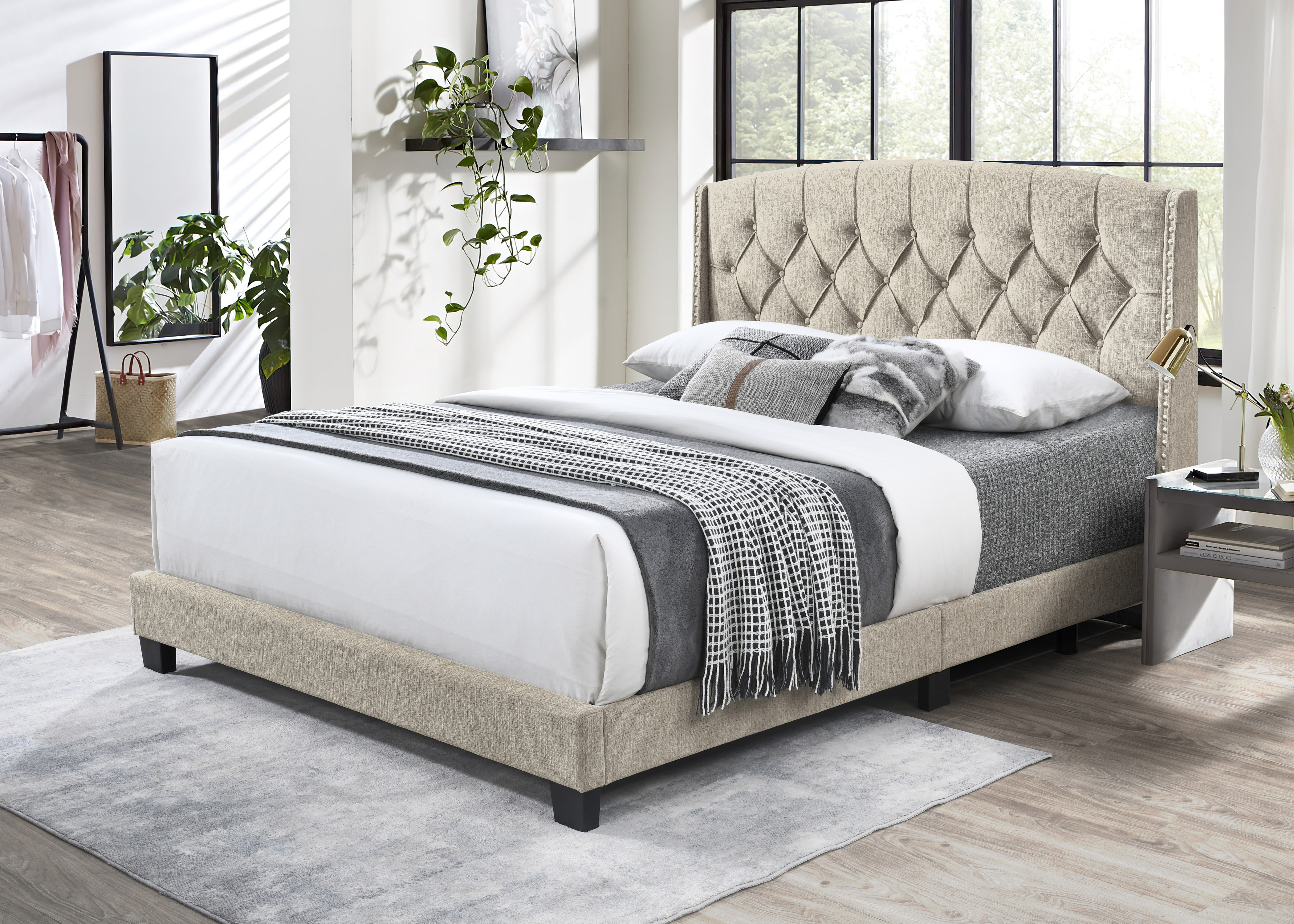 BEIGE FULL BED view 4