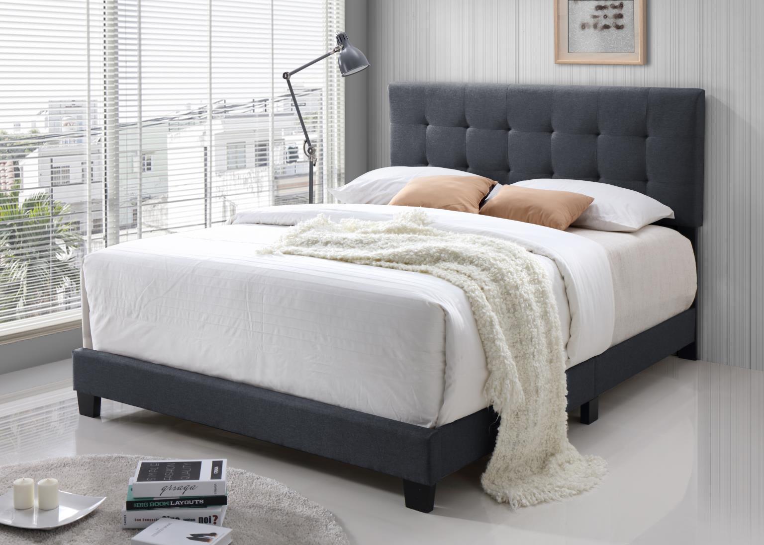 CHARCOAL QUEEN BED