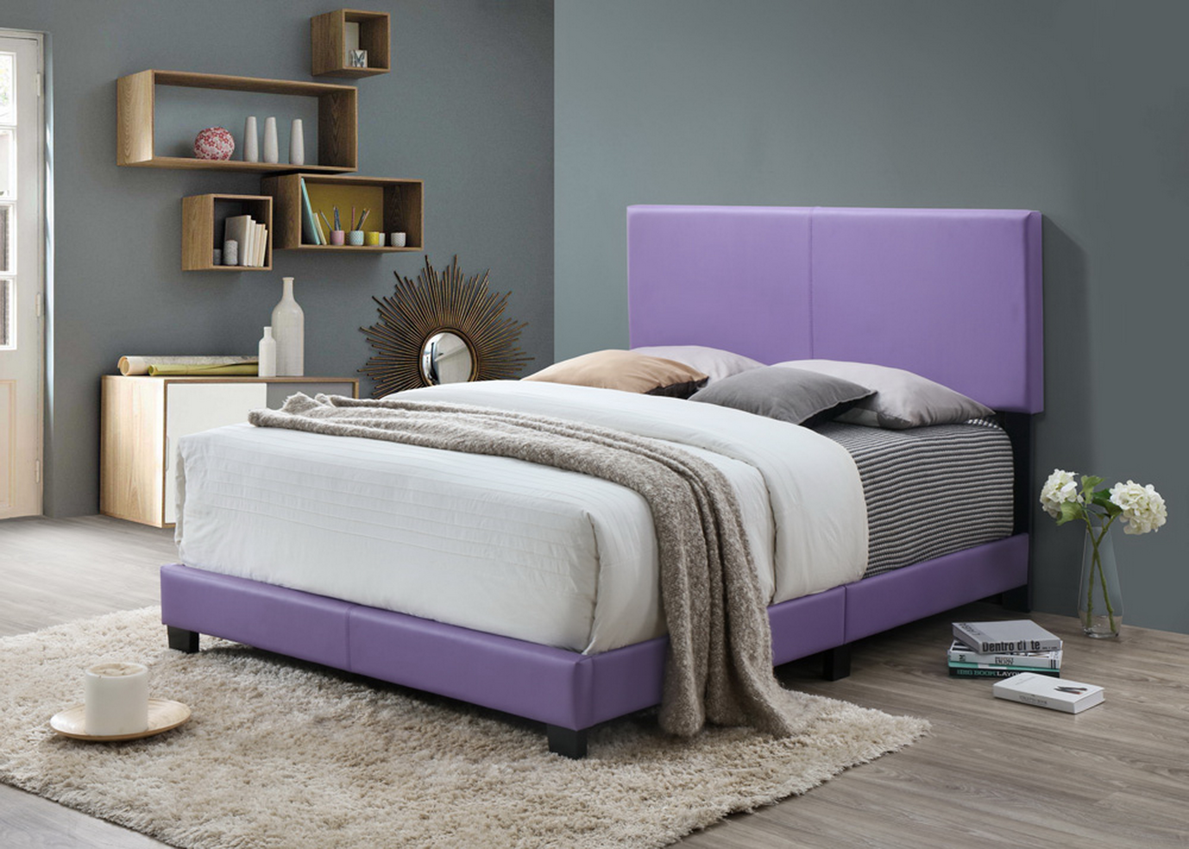 PURPLE PU FULL BED view 2