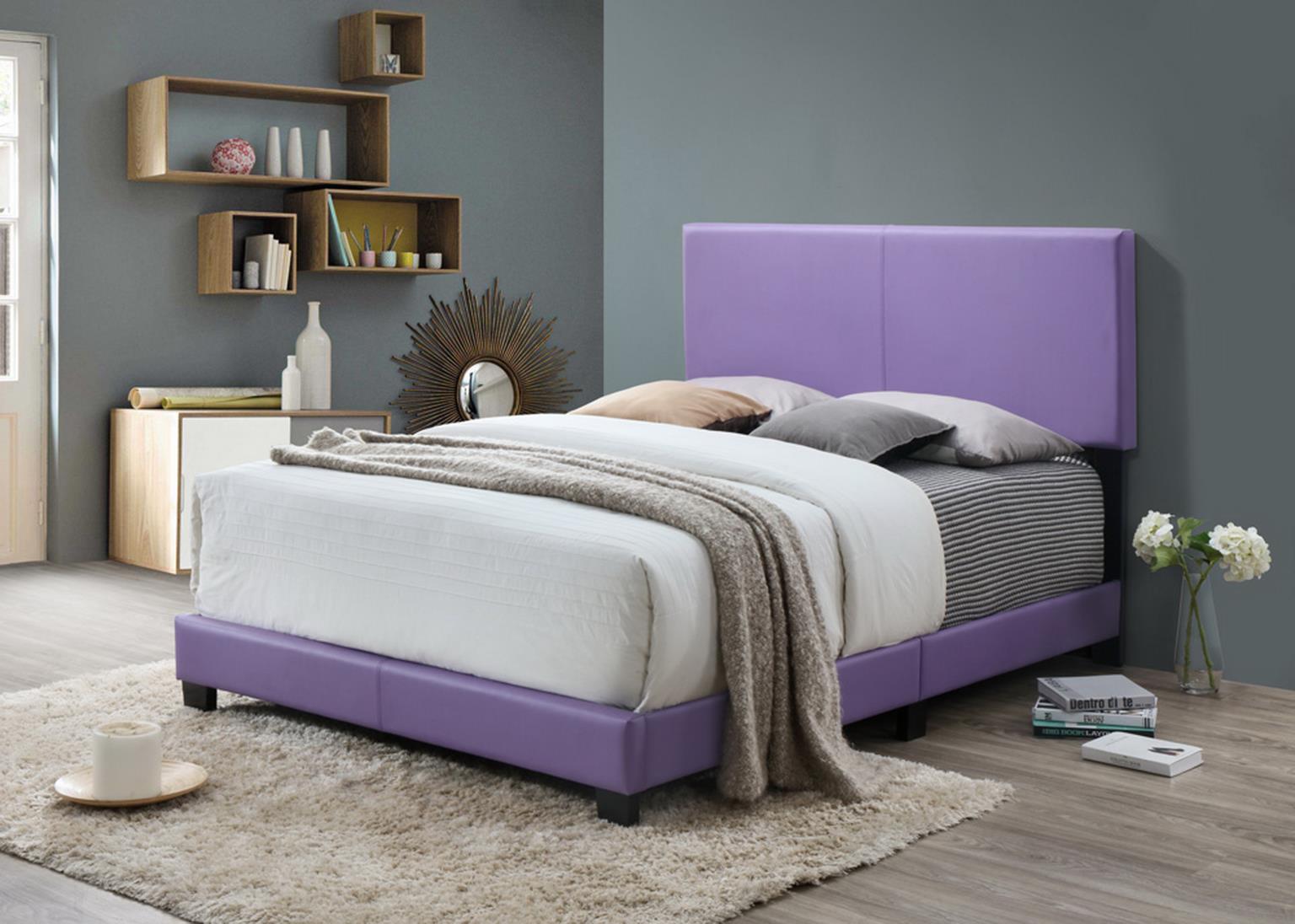 PURPLE PU TWIN BED