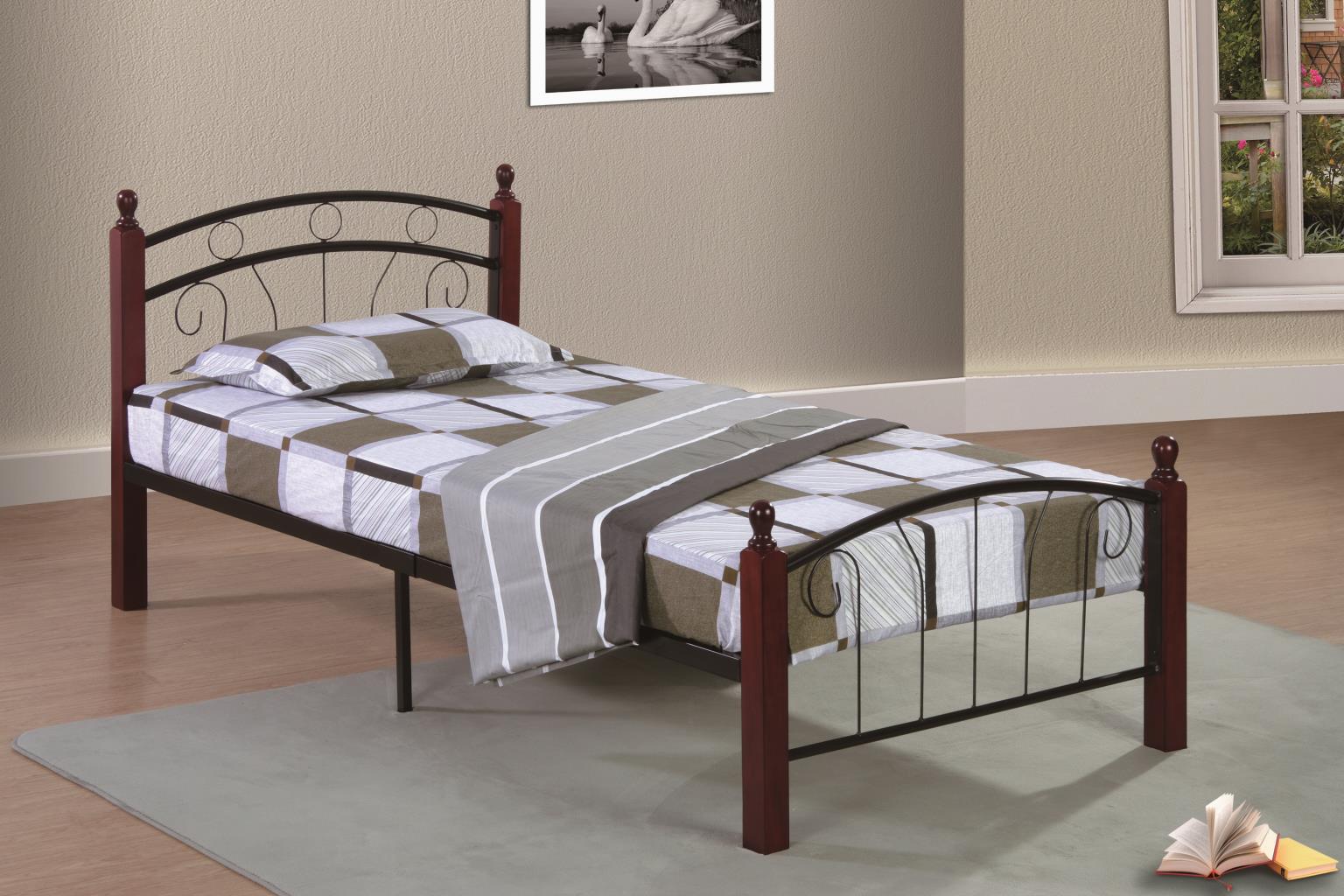 CHERRY FULL POST METAL BED