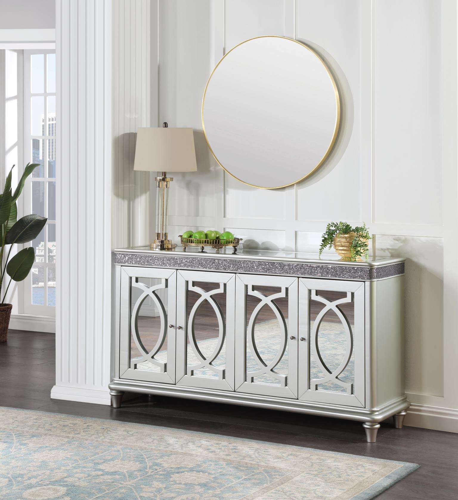 SILVER SHIMMER OVAL DINING TABLE view 6