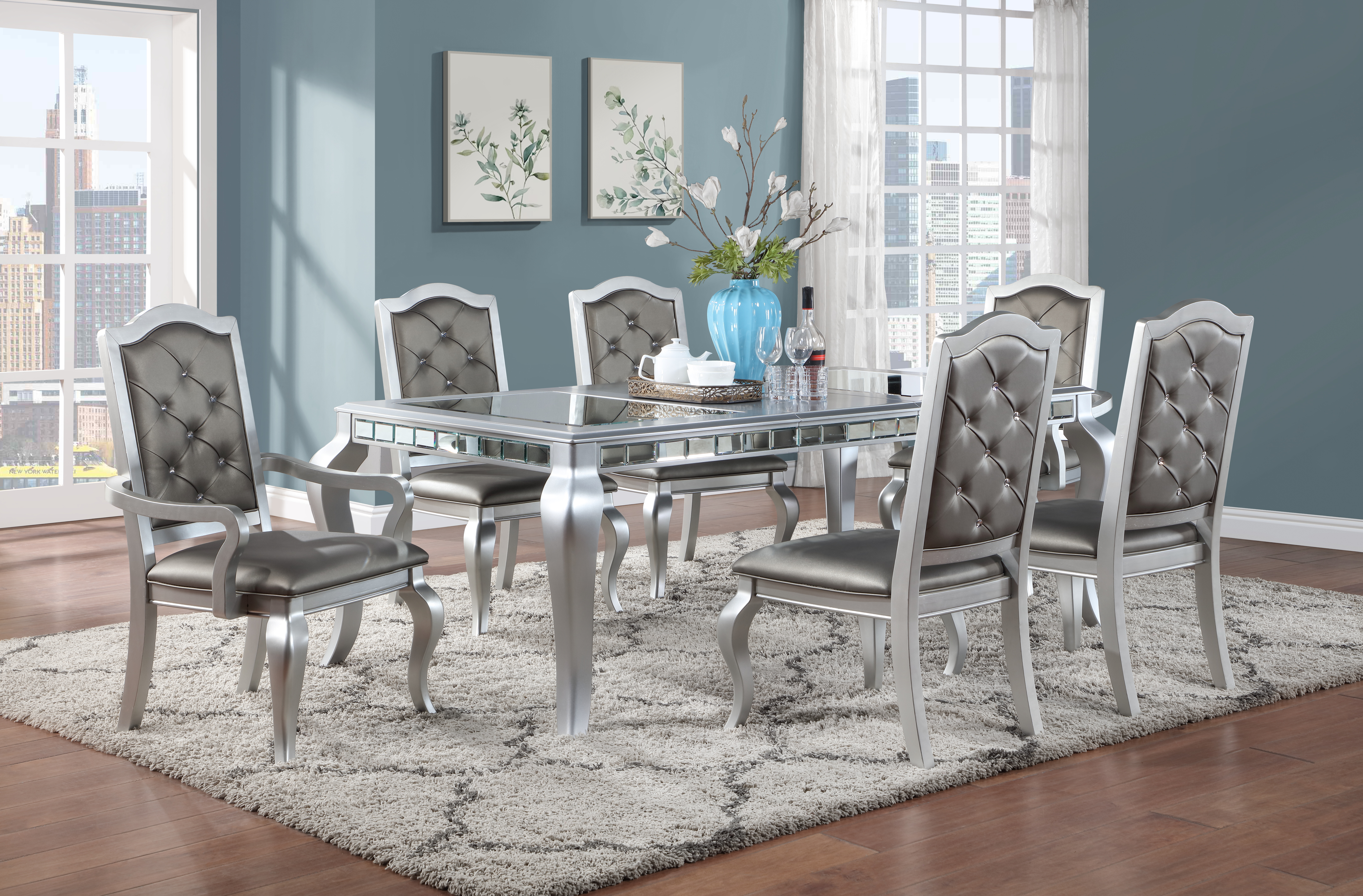 SILVER SHIMMER DINING ARM CHAIR view 6
