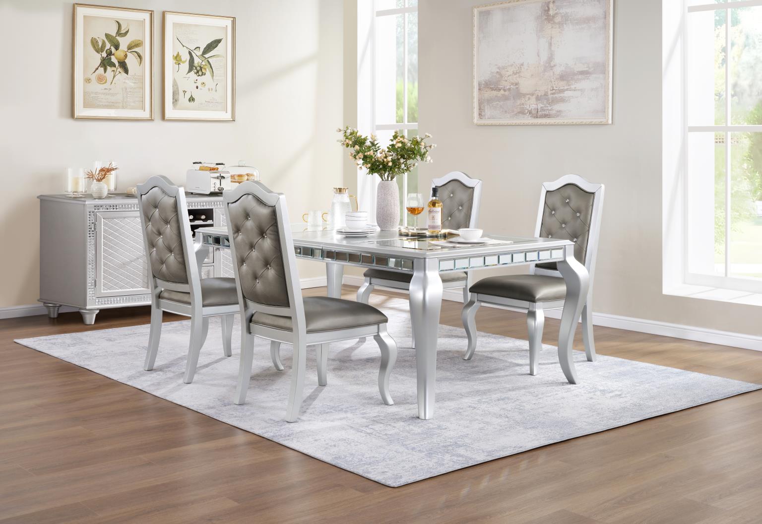 SILVER SHIMMER DINING TABLE view 2