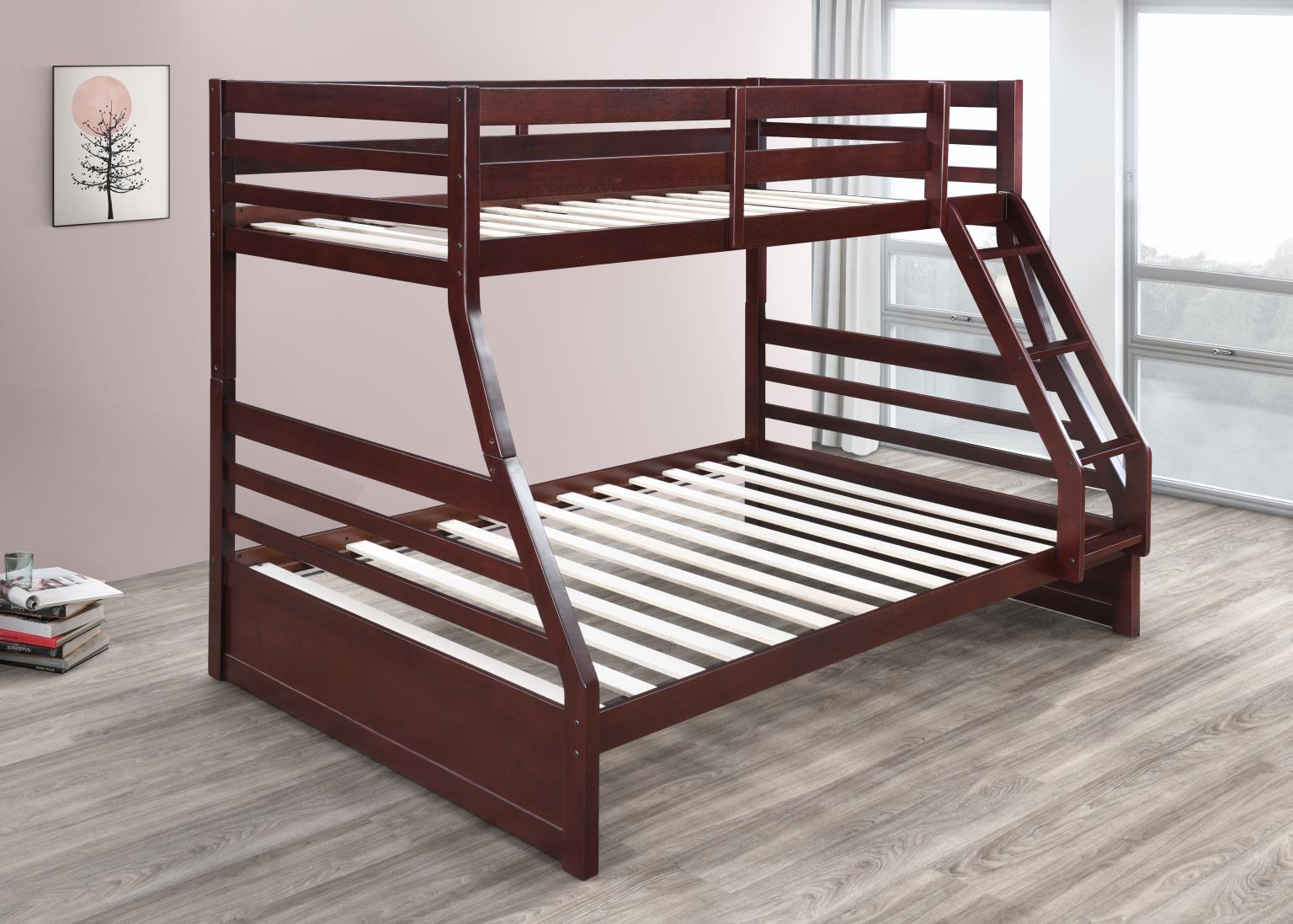 DARK BROWN TWIN/FULL BUNK BED view 3