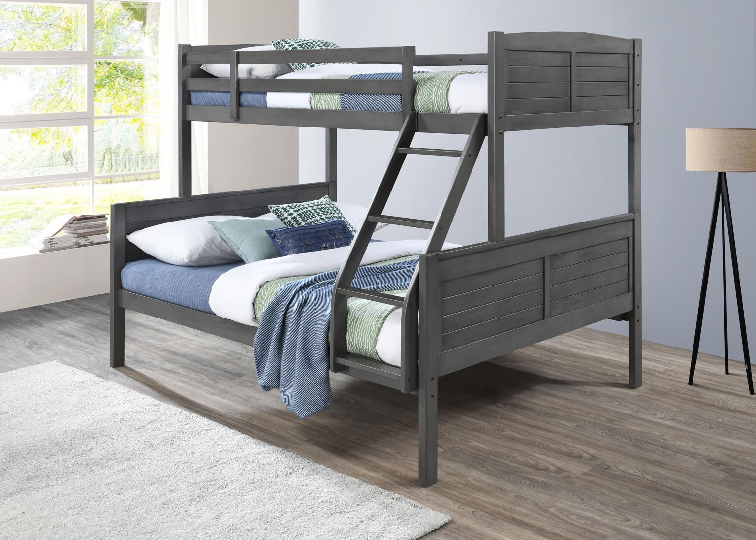 ANT. GRAY TWIN/FULL BUNK BED