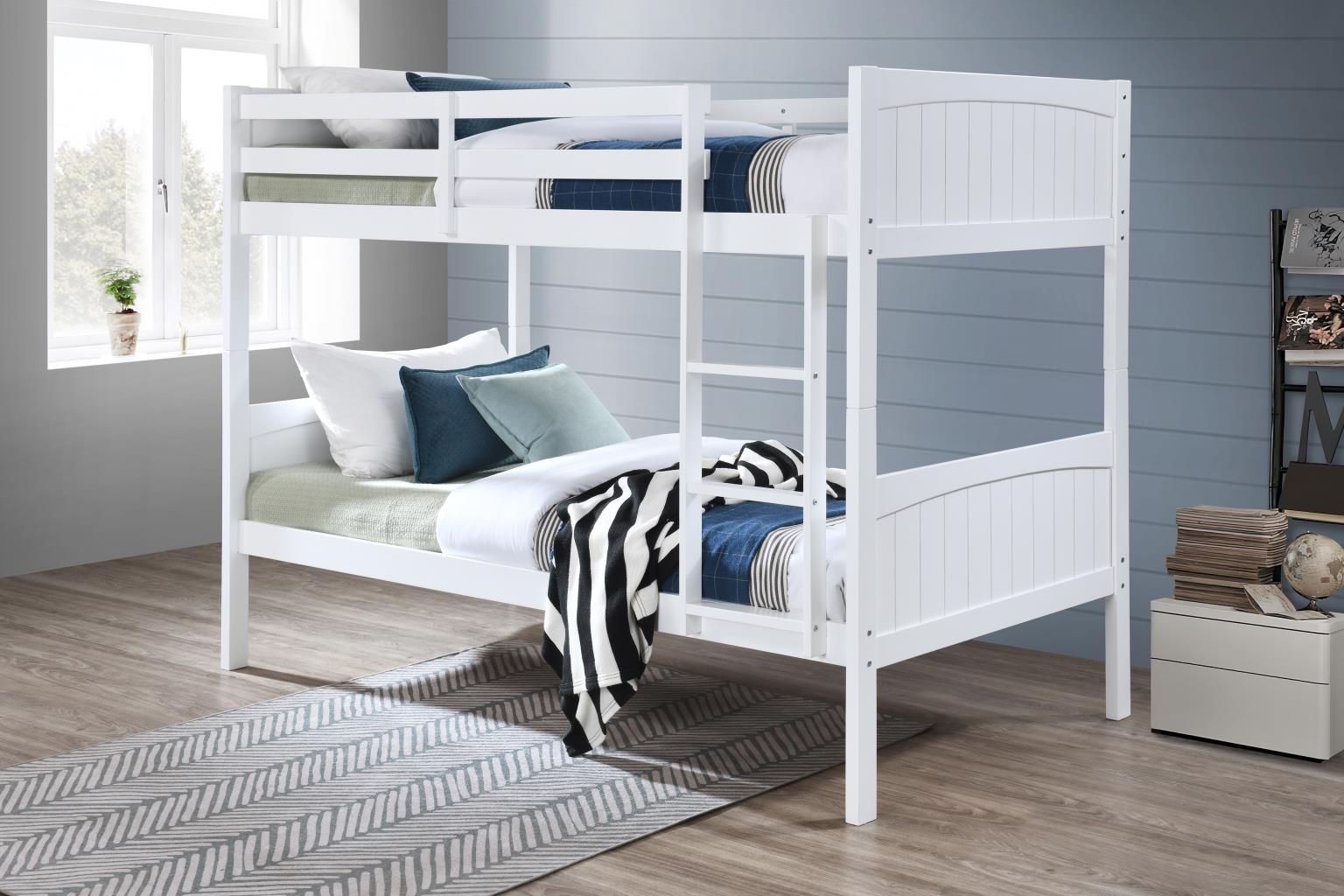WHITE TWIN/TWIN BUNK BED