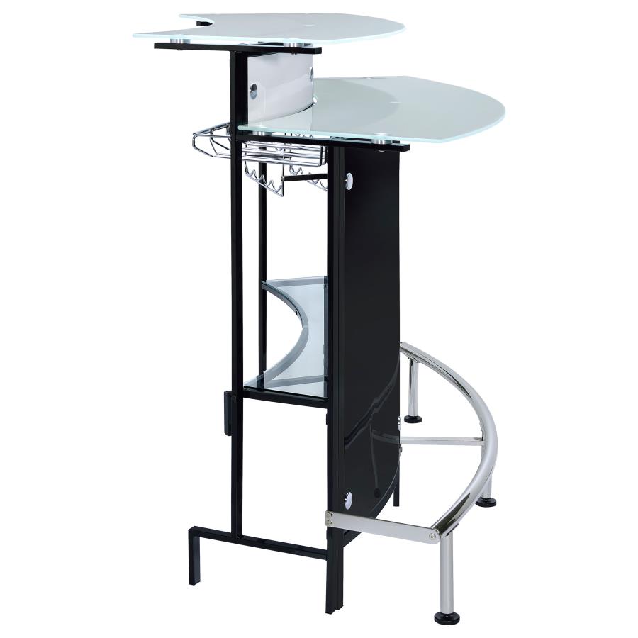 Keystone Curved Glass Top Home Bar Wine Cabinet Black view 8