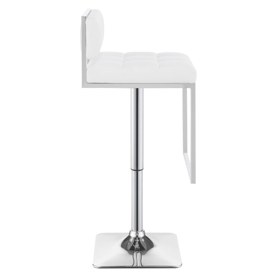 Alameda Adjustable Bar Stool Chrome and White view 8