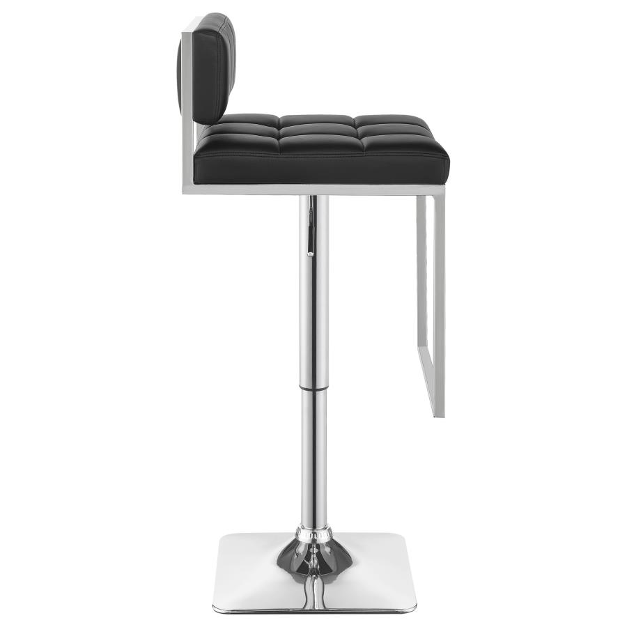Alameda Adjustable Bar Stool Chrome and Black view 9