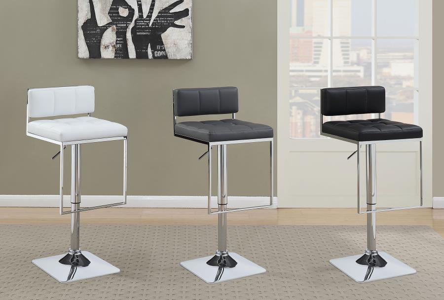 Alameda Adjustable Bar Stool Chrome and Black view 12