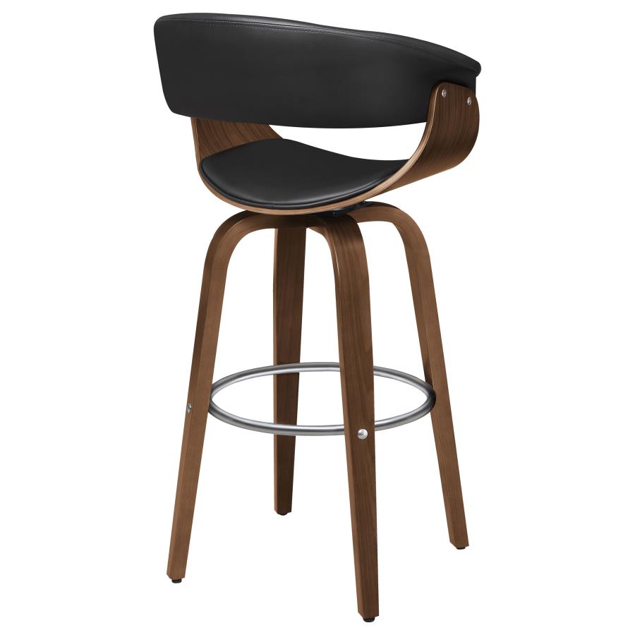 Zion Upholstered Swivel Bar Stool Walnut and Black view 8