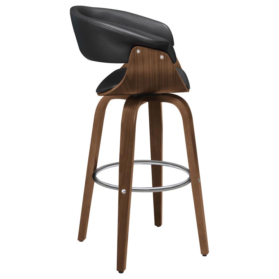 Zion Upholstered Swivel Bar Stool Walnut and Black view 9
