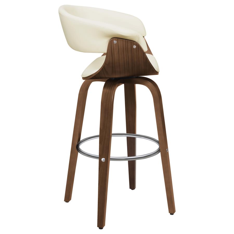 Zion Upholstered Swivel Bar Stool Walnut and Ecru view 9