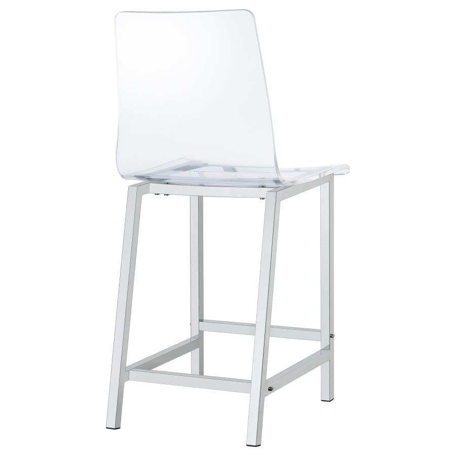 Juelia Clear Acrylic Counter Chair Chrome (Set of 2) view 9