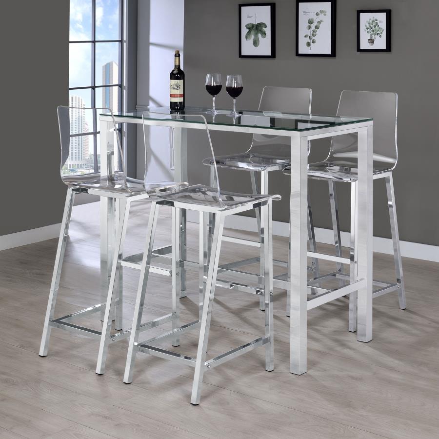 Juelia Clear Acrylic Bar Chair Chrome (Set of 2) view 12