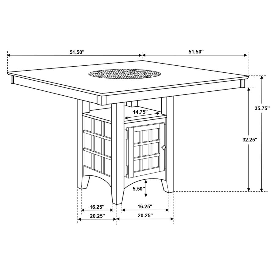 Gabriel 7-piece Square Counter Height Dining Set Cappuccino view 12