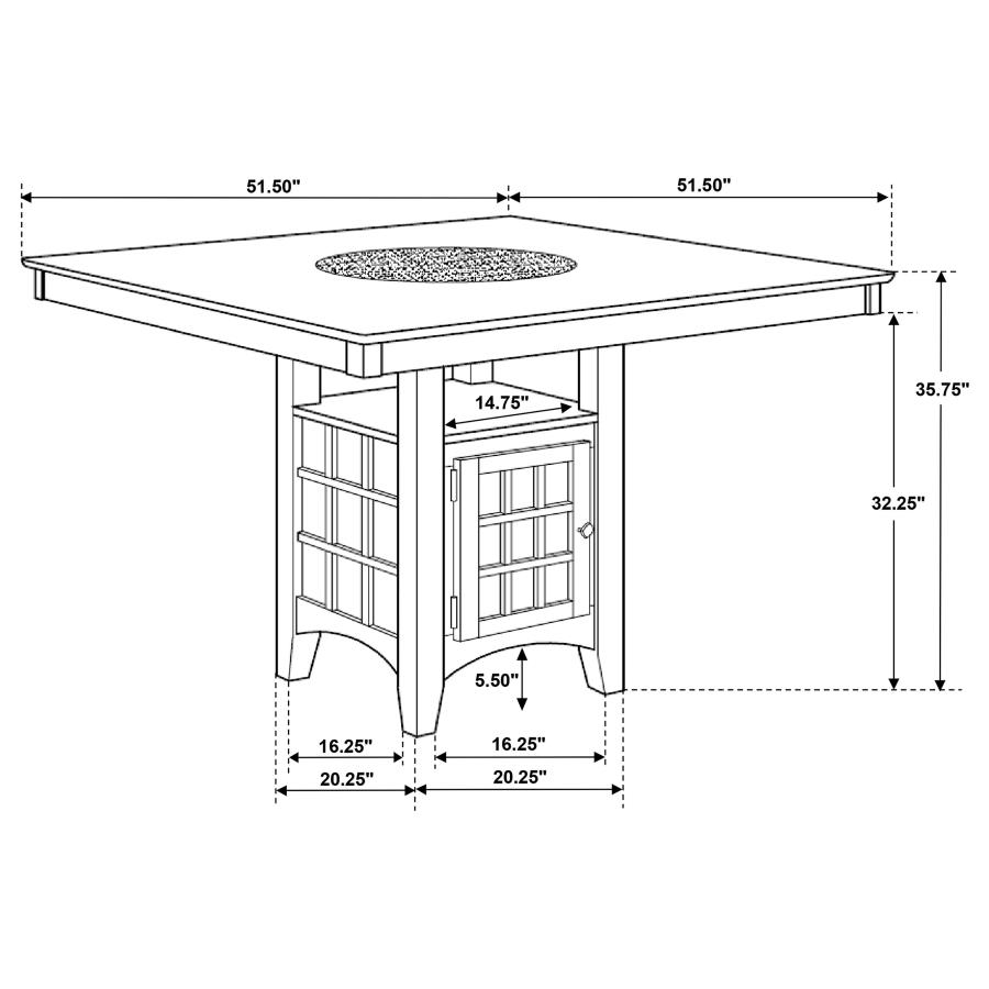 Gabriel 7-piece Square Counter Height Dining Set Cappuccino view 11