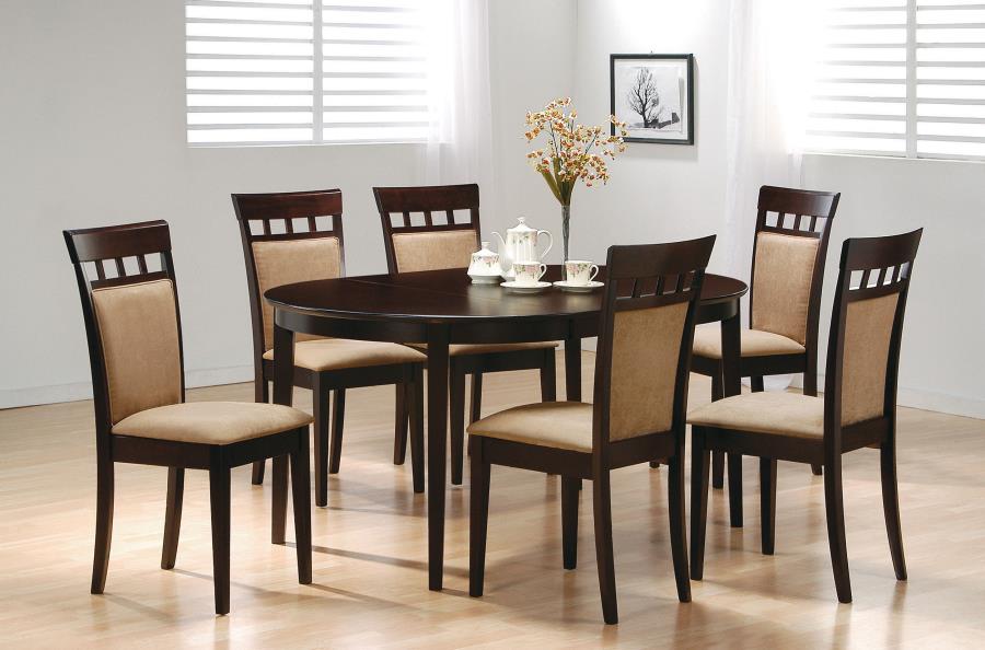 Gabriel Oval 60-inch Extension Leaf Dining Table Cappuccino view 8