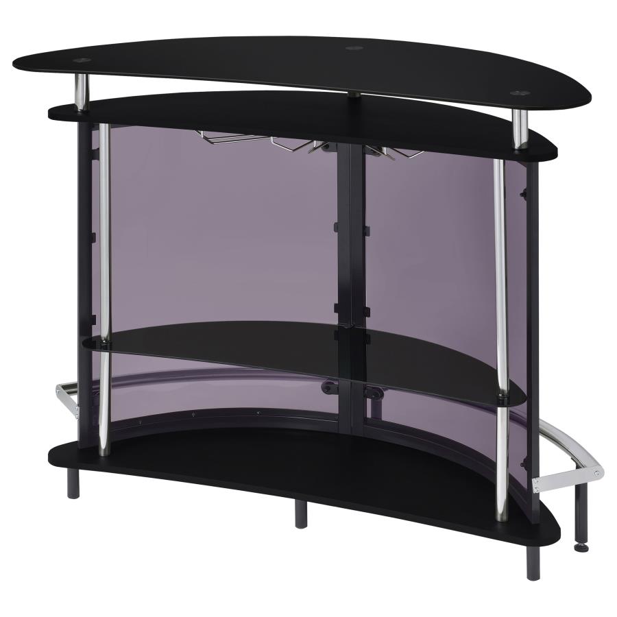 Amarillo Freestanding Glass Top Home Bar Wine Cabinet Black view 9