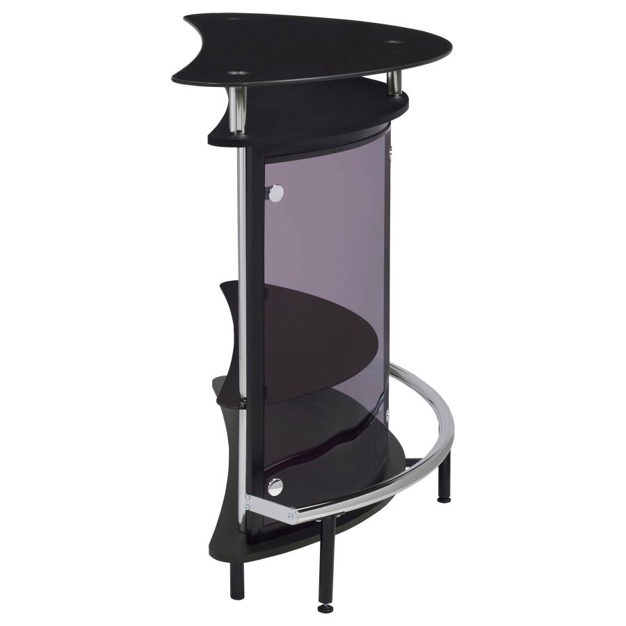Amarillo Freestanding Glass Top Home Bar Wine Cabinet Black view 10