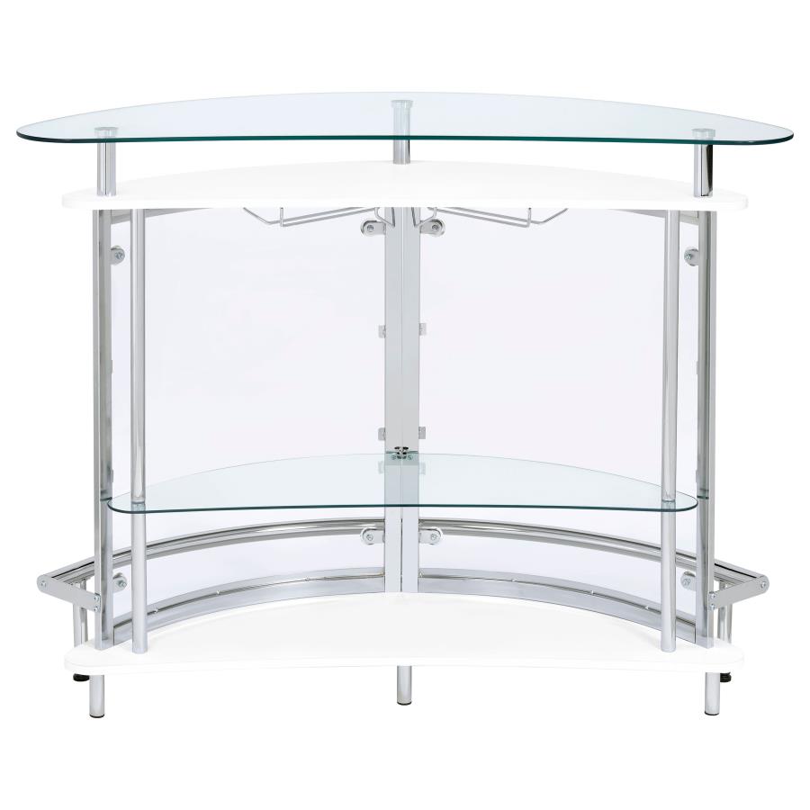 Amarillo Freestanding Glass Top Home Bar Wine Cabinet White view 8