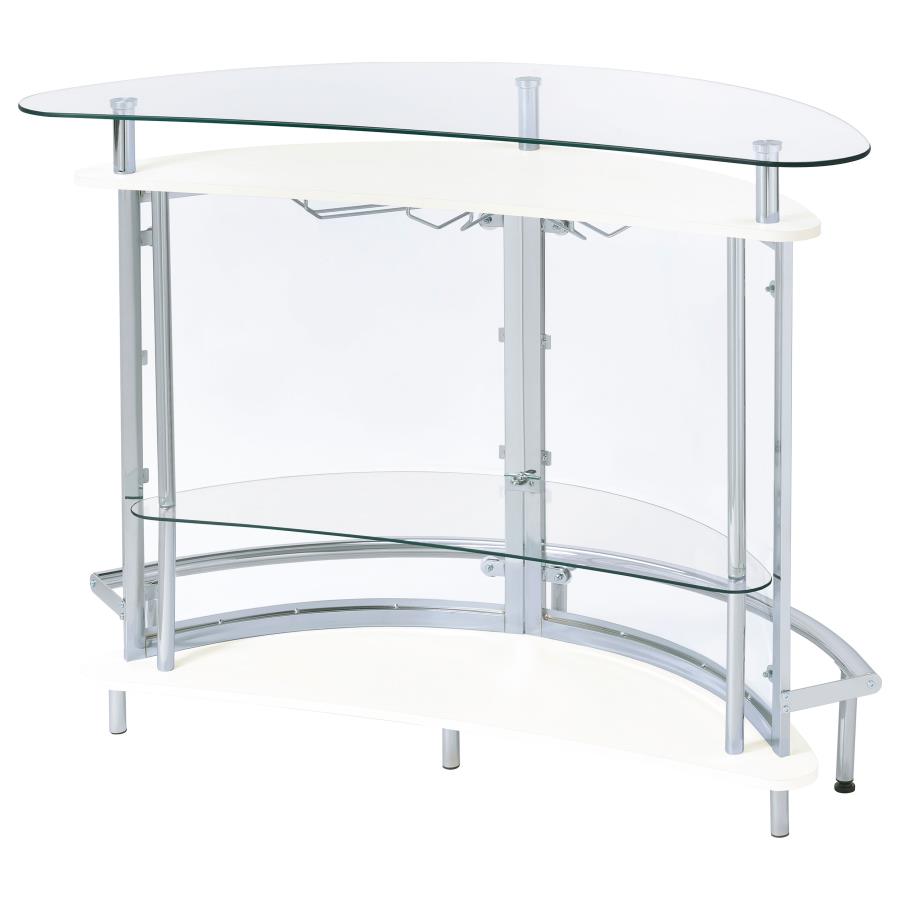 Amarillo Freestanding Glass Top Home Bar Wine Cabinet White view 9