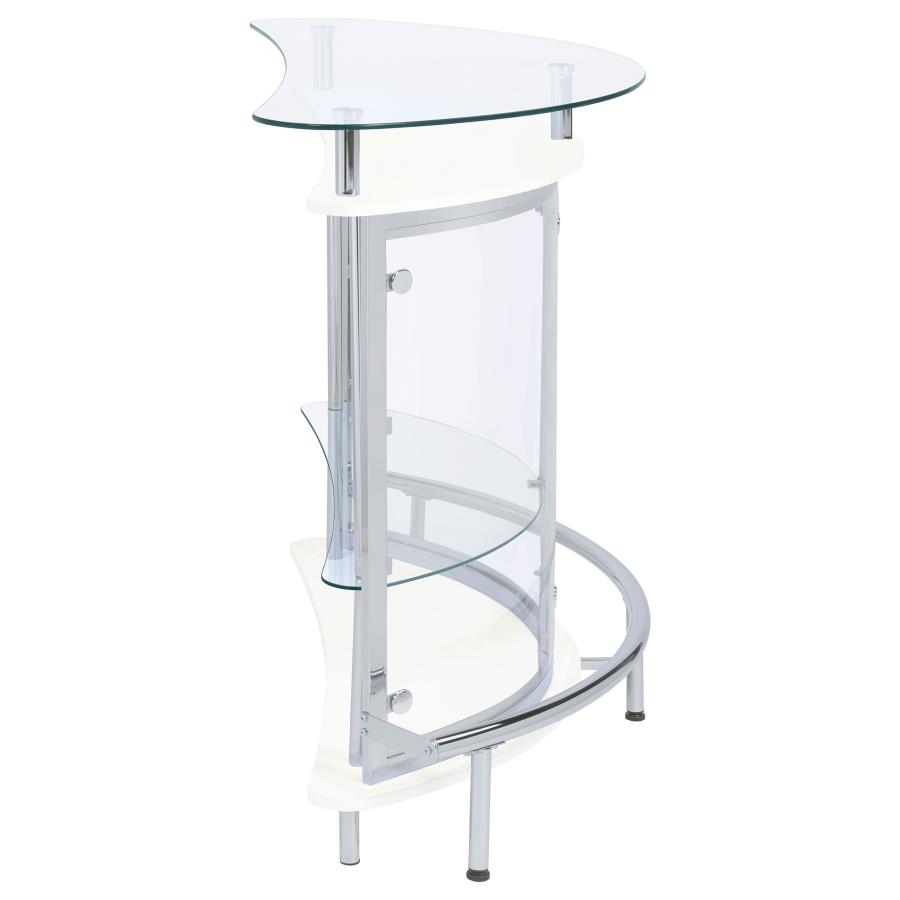 Amarillo Freestanding Glass Top Home Bar Wine Cabinet White view 10