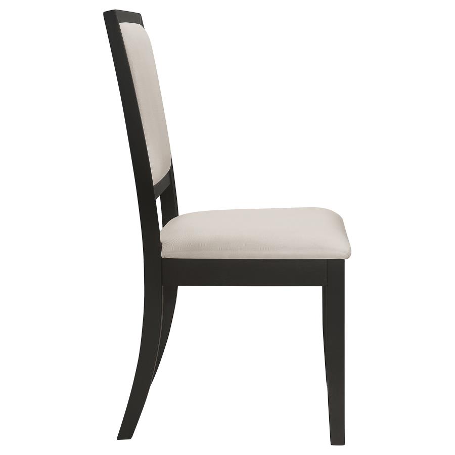 Louise Upholstered Wood Dining Side Chair Black (Set of 2) view 9