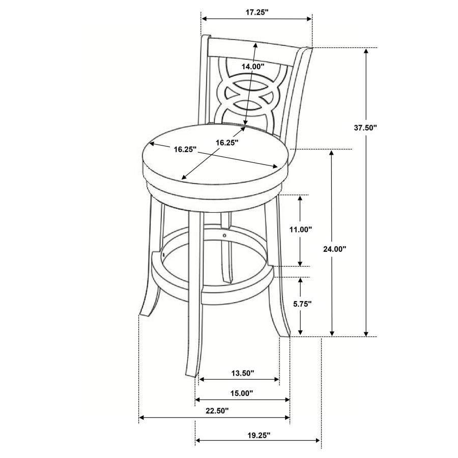 Calecita Wood Swivel Counter Stool Cappuccino (Set of 2) view 13