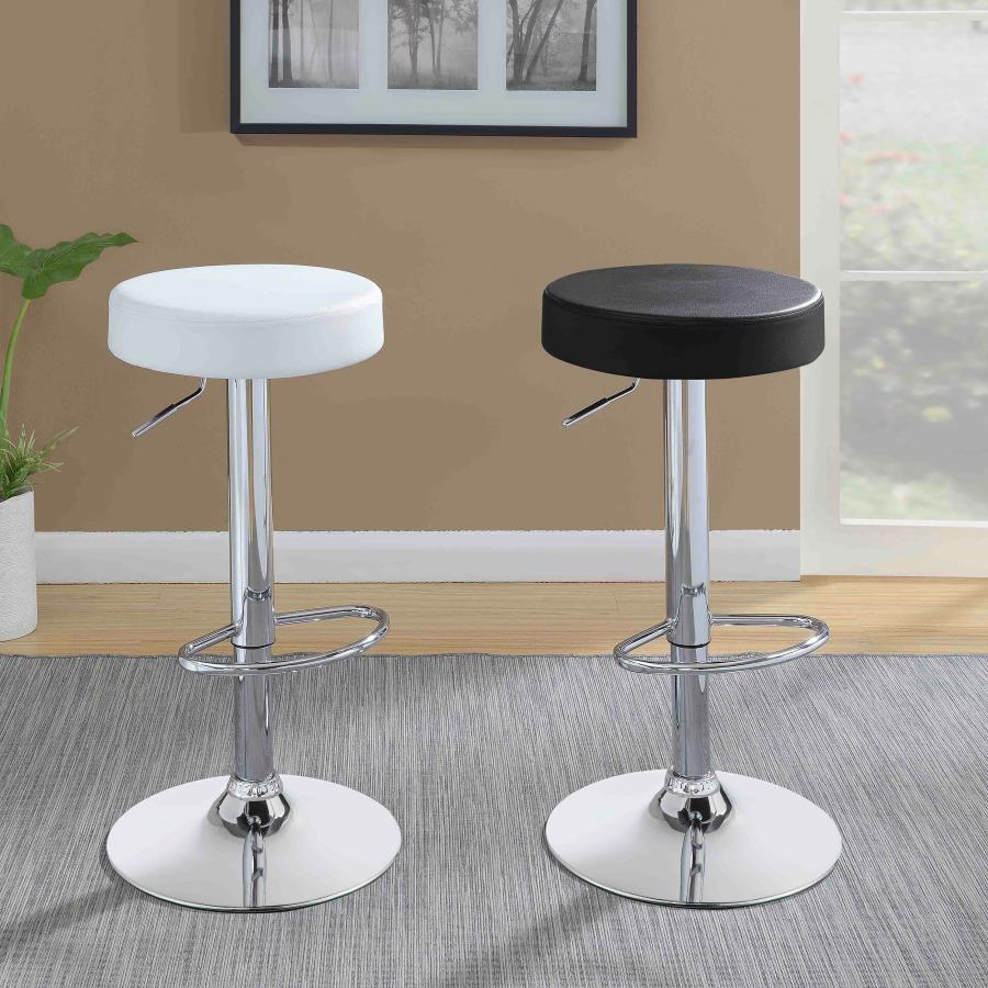 Ramses Adjustable Backless Bar Stool Chrome and White view 8