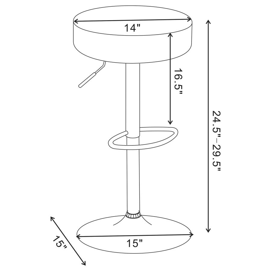 Ramses 29-inch Adjustable Bar Stool Chrome and Black view 8