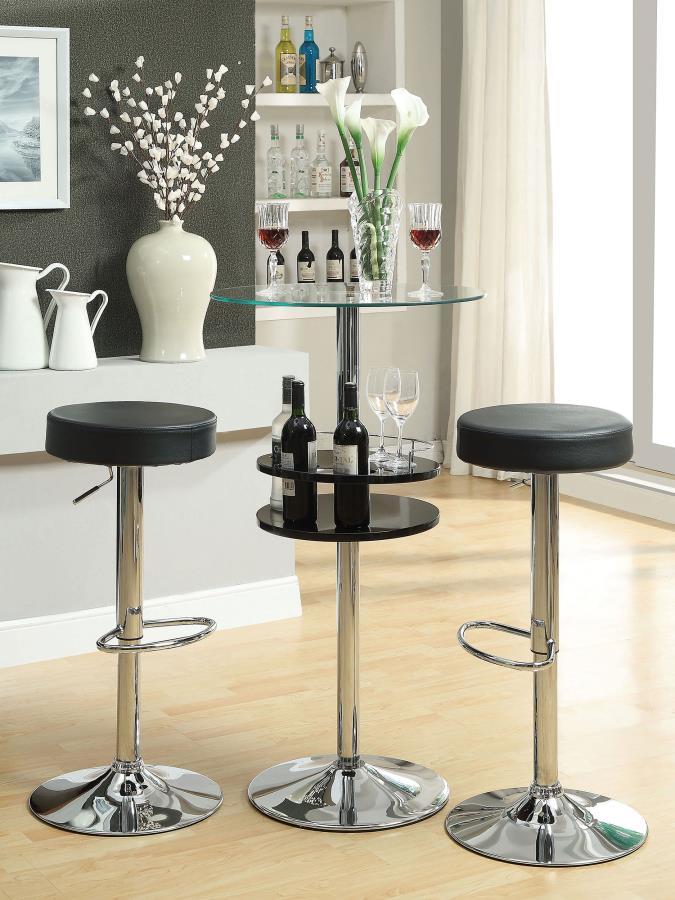 Ramses 29-inch Adjustable Bar Stool Chrome and Black view 10