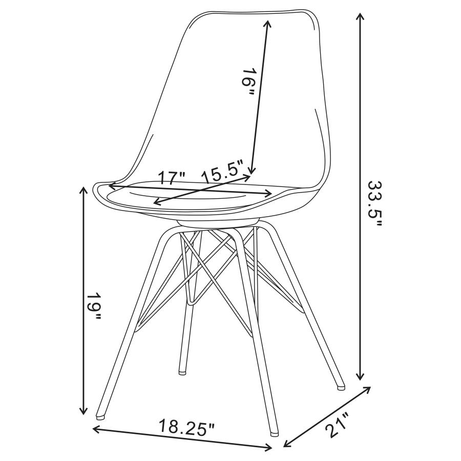 Juniper Polypropylene Dining Side Chair Black (Set of 2) view 10