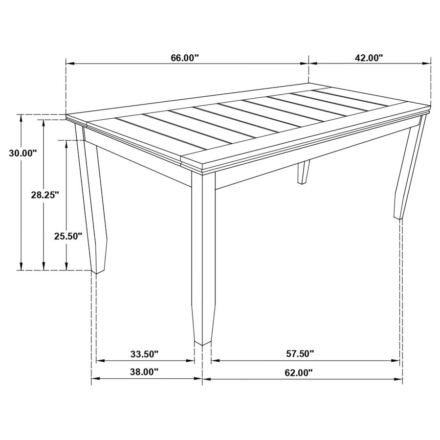 Dalila Rectangular 66-inch Wood Dining Table Dark Grey view 8