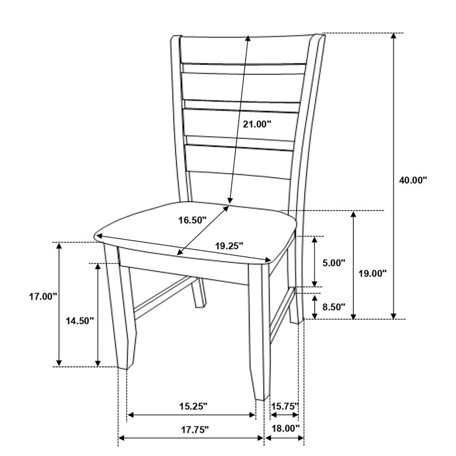 Dalila Wood Dining Side Chair Dark Grey (Set of 2) view 14