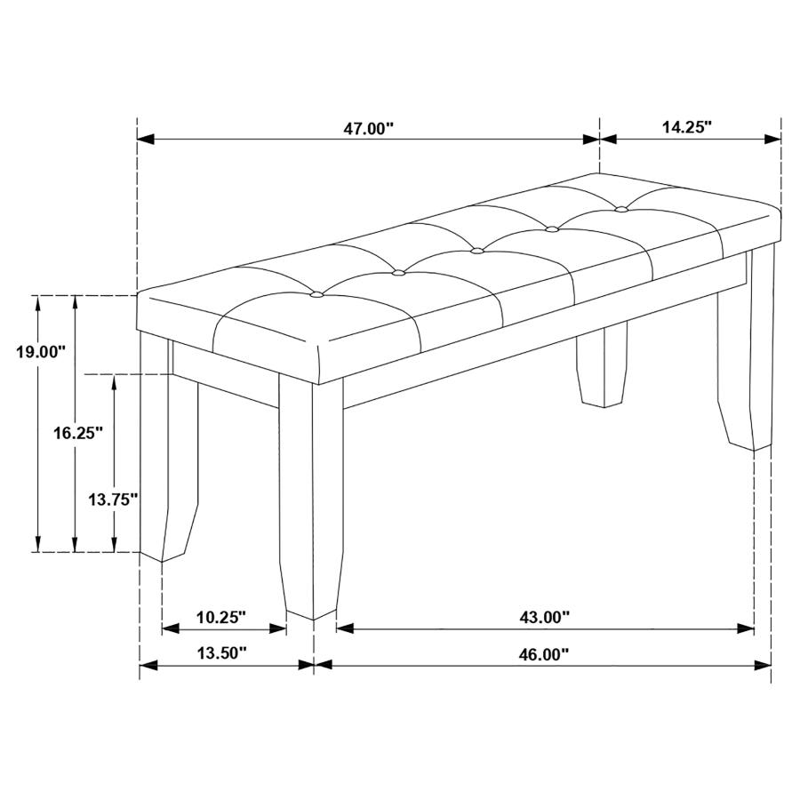 Dalila Leatherette Upholstered Wood Dining Bench Cappuccino view 8