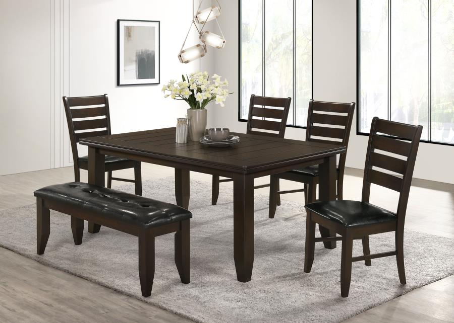 Dalila Leatherette Upholstered Wood Dining Bench Cappuccino view 9