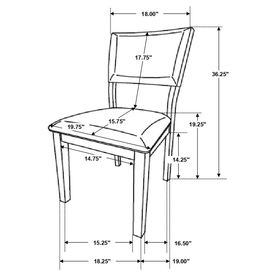 Sharon Fabric Upholstered Dining Side Chair Brown (Set of 2) view 13