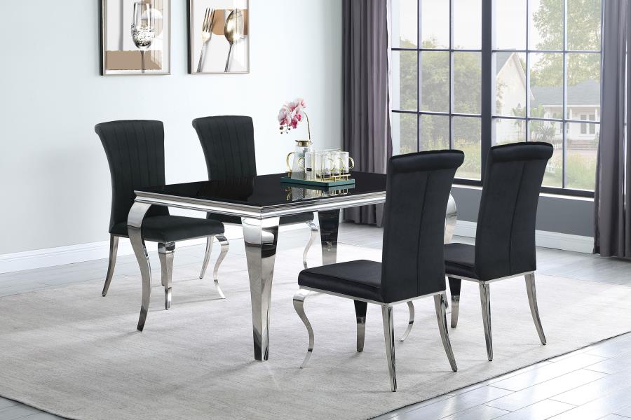 Betty Velvet Upholstered Dining Side Chair Black (Set of 4) view 12